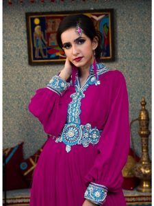 Purple Color Evening Party Kaftan