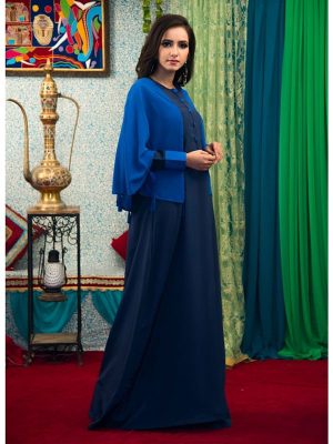 Dark Blue Color Abaya Maxi Dress Kaftan