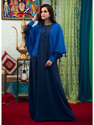 Dark Blue Color Abaya Maxi Dress Kaftan