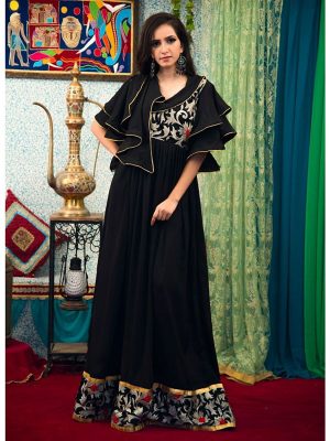 Black Color Abaya Maxi Dress