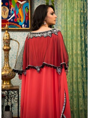 Peach Color Maxi Style Abaya Dress