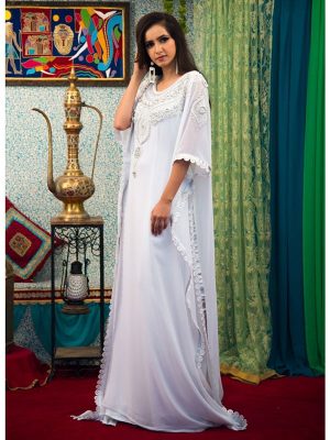 White Color Trendy Abaya Style Kaftan