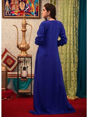Blue Color Simple Abaya Dress