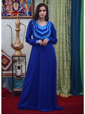 Blue Color Simple Abaya Dress