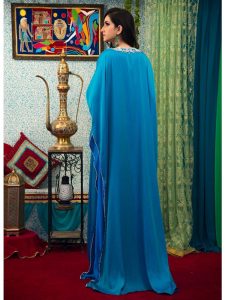 Dark Sea Green Color Hand Made Kaftan