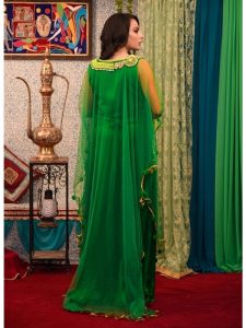 Green Color Dubai Style Free Size Kaftan