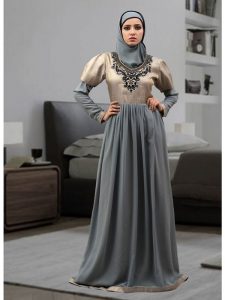 Gray Color Arab Dubai Style Farasha Jalabiya