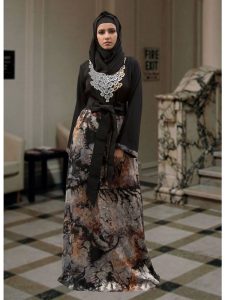 Black And Multicolored Color Arabic Muslim Abaya