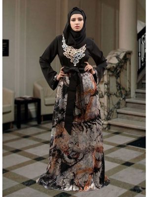 Black And Multicolored Color Arabic Muslim Abaya