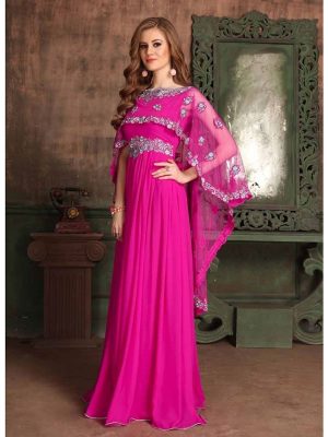 Pink Color Georgette Kaftan