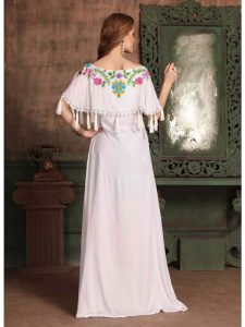 White Color Rayon Kaftan