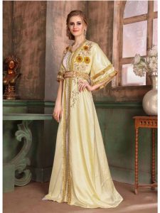 White Color Satin Kaftan