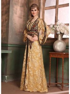 Beige Color Brasso Kaftan