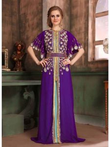 Purple And Blue Color Georgette Kaftan