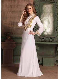 White Color Rayon Kaftan