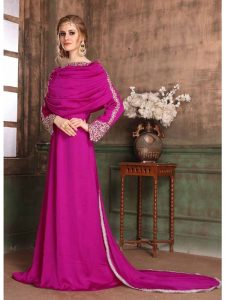 Pink Color Satin Kaftan