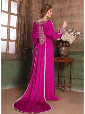 Pink Color Satin Kaftan