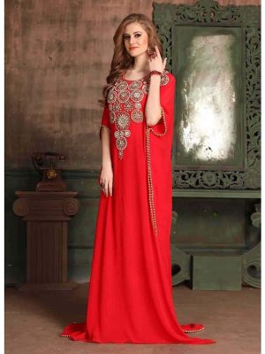 Red Color Georgette Kaftan