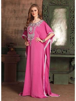 Pink Color Satin Kaftan