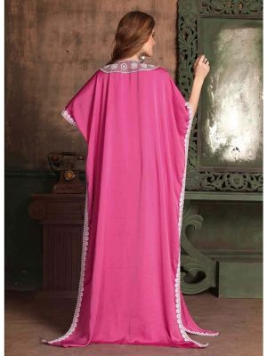 Pink Color Satin Kaftan