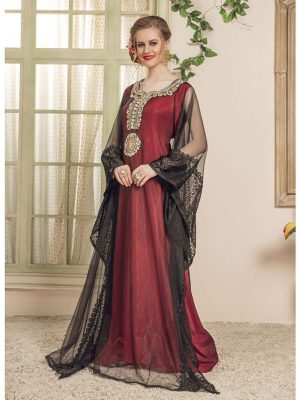 Women Black And Red Color Free Size Kaftan