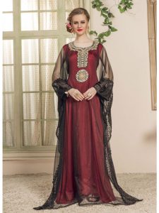 Women Black And Red Color Free Size Kaftan
