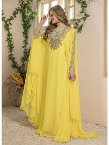 Women Yellow Color Free Size Kaftan