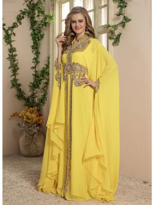 Women Yellow Color Free Size Kaftan