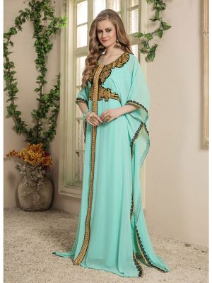 Women Green Color Free Size Kaftan