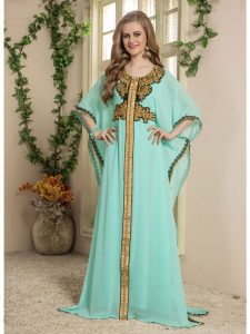 Women Green Color Free Size Kaftan
