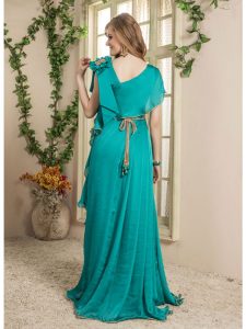 Women Green Color Maxi Dress Kaftan