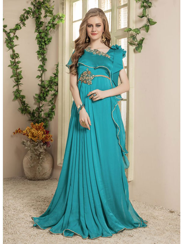 green colour maxi dress