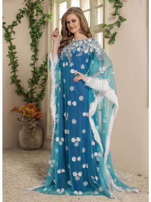 Women Blue Color Free Size Kaftan