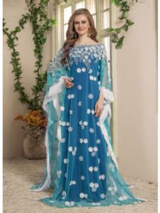 Women Blue Color Free Size Kaftan