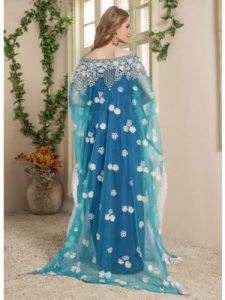 Women Blue Color Free Size Kaftan