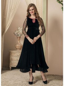 Women Black Color Gown Style Dress
