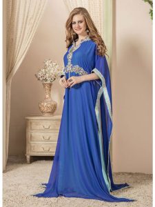 Women Blue Color Free Size Kaftan