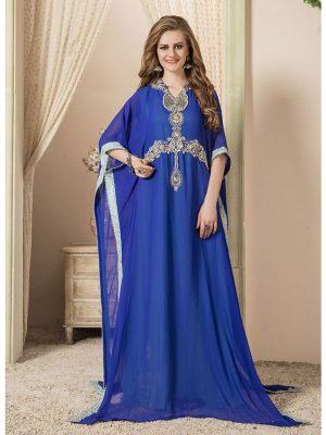 Women Blue Color Free Size Kaftan