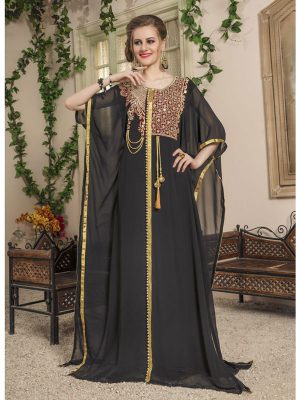 Women Black Color Free Size Kaftan