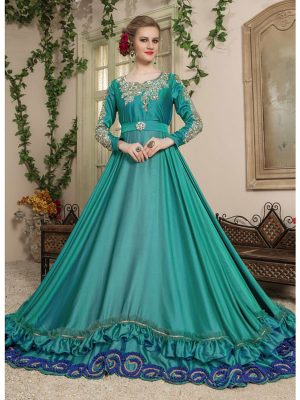 Women Green Color Dress Style Kaftan