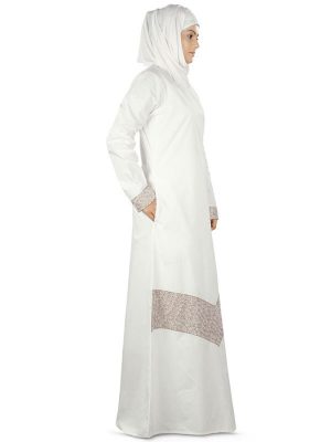 Womens Abaya White Color Casual Wear