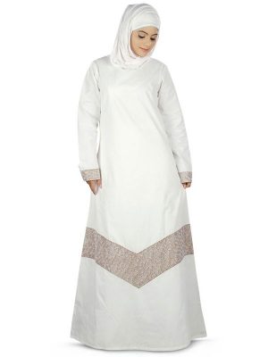 Womens Abaya White Color Casual Wear