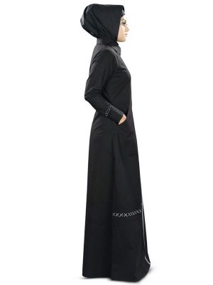 Womens Abaya Black Color Evening Dress