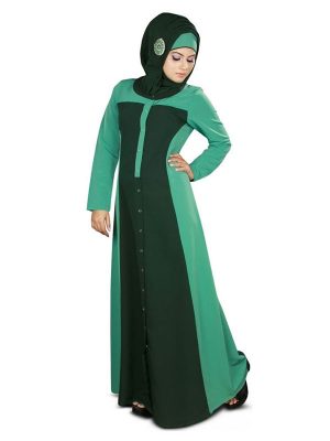 Womens Abaya Green Color Modest Dress