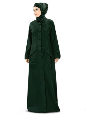 Womens Abaya Green Color Party Wear
