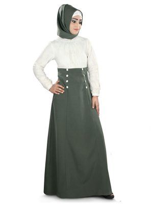 Womens Abaya White Color Fancy
