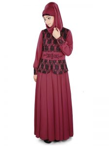 Womens Abaya Pink Color Casual Wear