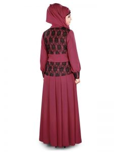 Womens Abaya Pink Color Casual Wear