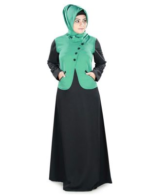 Womens Abaya Green Color Rubiya