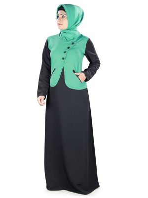 Womens Abaya Green Color Rubiya